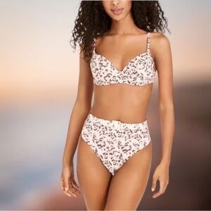 We Wore What Lydia Emily Tortoise Shell High Waist Bikini Large